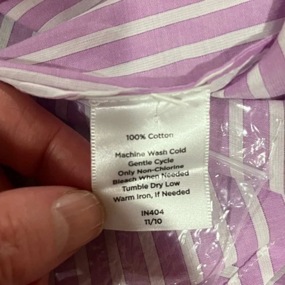 NWT Talbots Women Lavender Striped Blouse